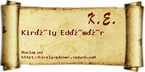 Király Edömér névjegykártya